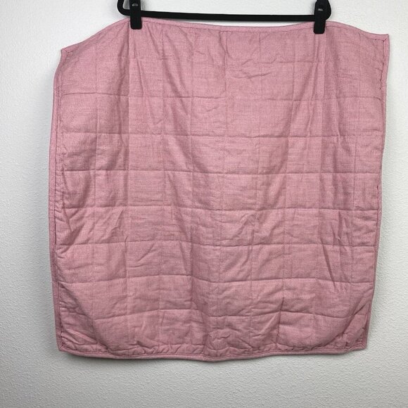 Casaluna Dusty Rose Quilted Pillow Cases Euro Shams Pink Linen Blend Square - Picture 3 of 11